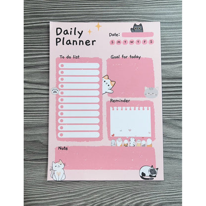 Cat Design Daily Planner Notepad