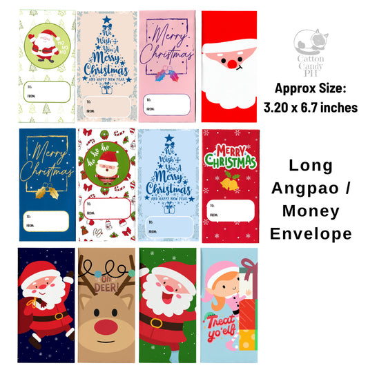Christmas-Themed Long Angpao Money Envelope: Festive Cash Gift Holder for Holiday Giving