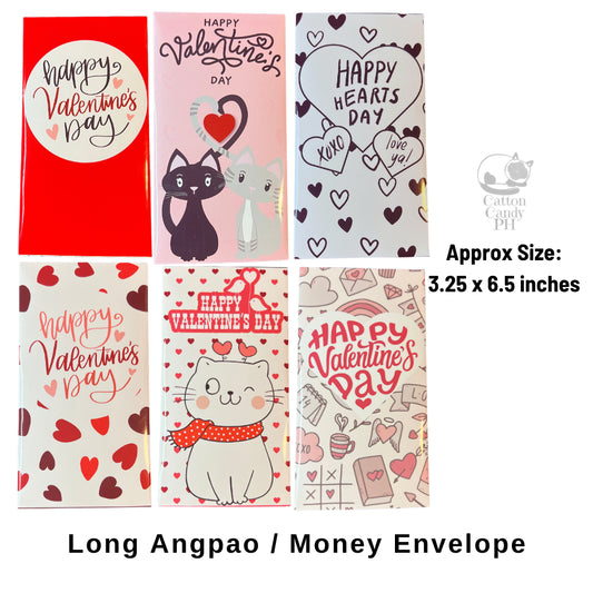 Valentine's Day Long Angpao Money Envelope: Festive Cash Gift Holder for Holiday Giving