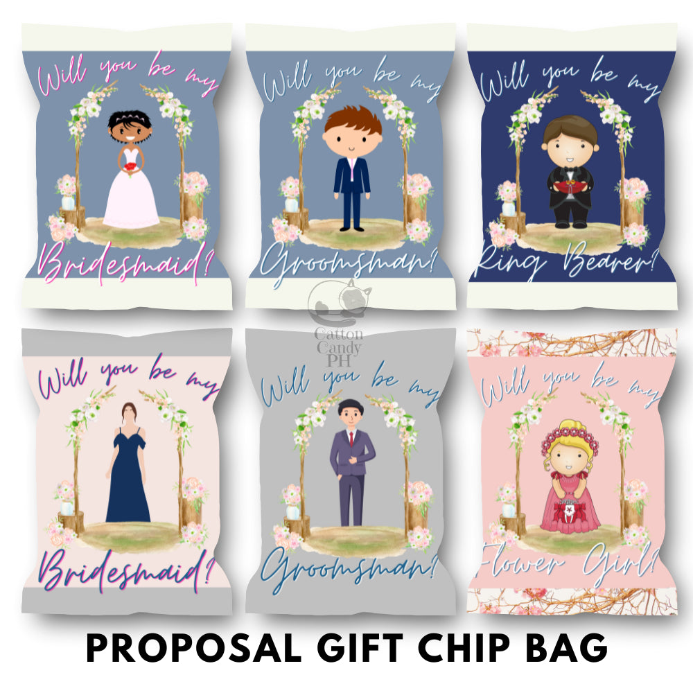 Bridesmaid Groomsman Flower Girl Ring Bearer Wedding Sponsors Proposal Gift Chip Bag
