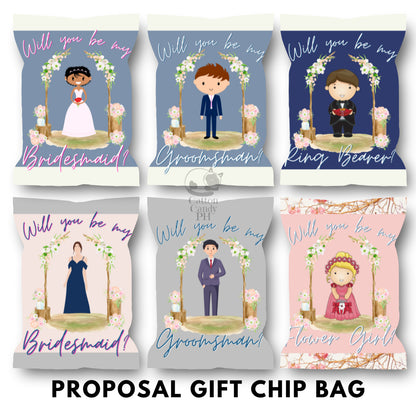 Bridesmaid Groomsman Flower Girl Ring Bearer Wedding Sponsors Proposal Gift Chip Bag