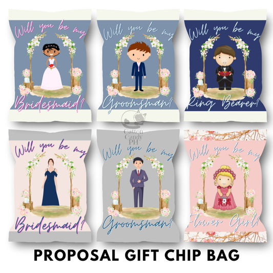 Bridesmaid Groomsman Flower Girl Ring Bearer Wedding Sponsors Proposal Gift Chip Bag