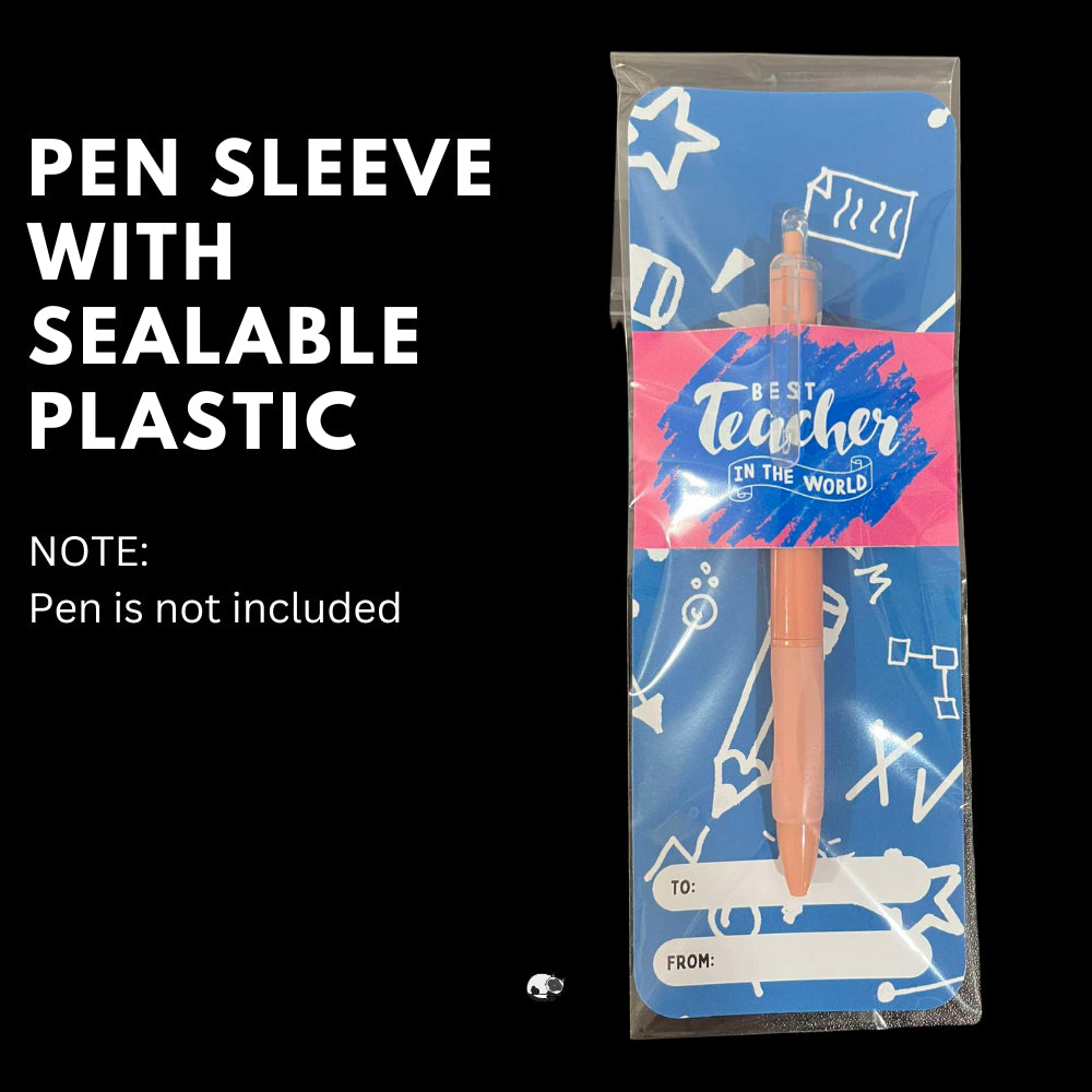 Happy Teacher's Day Pen Sleeve With Plastic (No pen included)