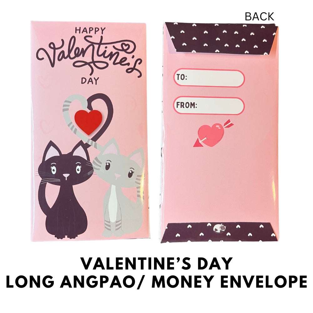 Valentine's Day Long Angpao Money Envelope: Festive Cash Gift Holder for Holiday Giving