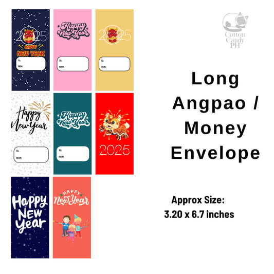 2025 New Year-Themed Long Angpao Money Envelope: Festive Cash Gift Holder for Holiday Giving